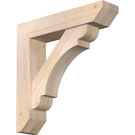 Ekena Millwork Olympic Slat Smooth Bracket w/ Offset Brace, Douglas Fir, 7 1/2"W x 34"D x 34"H BKT0806X34X34OLY06SDF